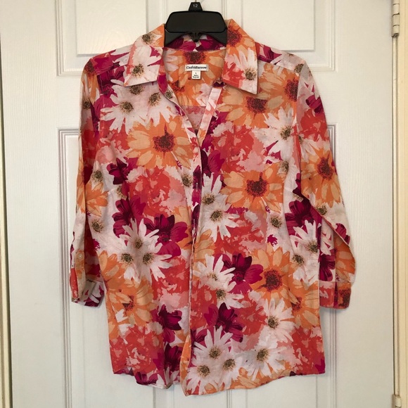 croft & barrow Tops - Spring Floral Button Down croft & barrow Tops - Spring Floral Button Down